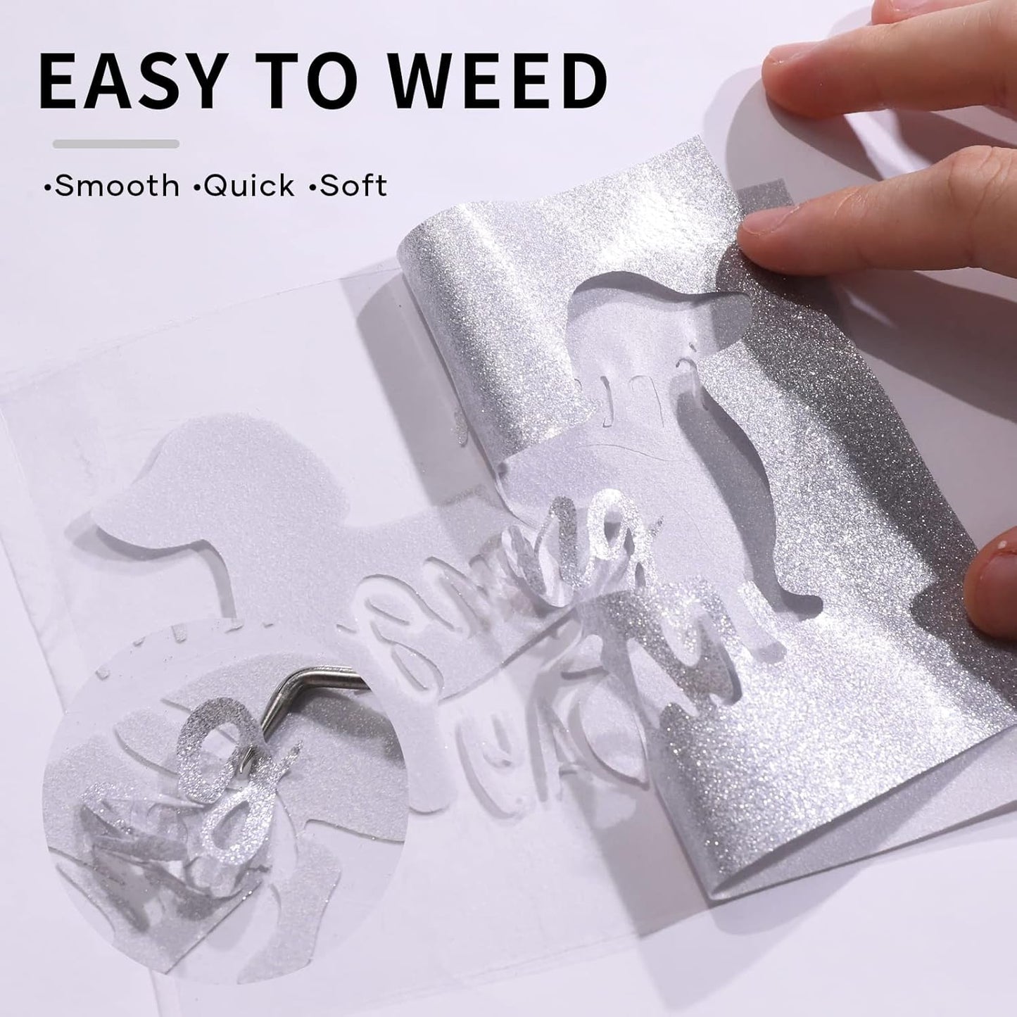 HTVRONT Silver Glitter HTV Heat Transfer Vinyl Bundle: 13 Pack 10" x 12" Iron On Vinyl for T-Shirt, Cricut, Silhouette Cameo or Heat Press Machine