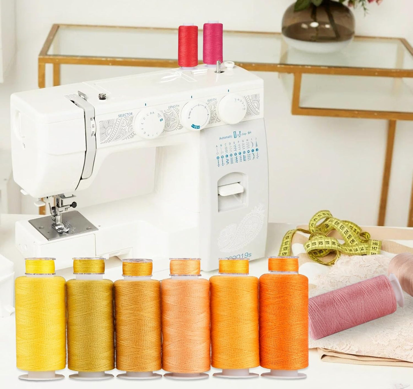 ilauke 60 Colors Sewing Thread, 144 Pcs Prewound Bobbins, 400 Yards Per Yards Threads, Sewing Thread Kit Supplies for Universal Machines, Emergency and Travel DIY Hand