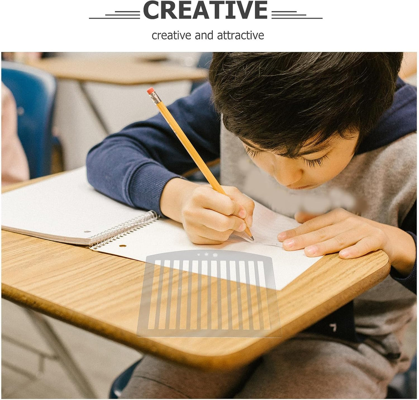 Straight Line Stencil Template, Line Drawing Stencil, Writing Template, Lettering Guide, Paper Scale Measuring Ruler for Paper Card