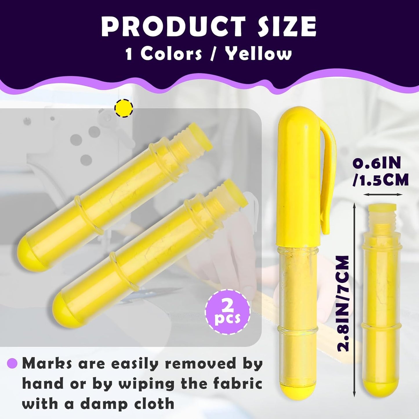 2PCS Sewing Chalk Refill - Yellow