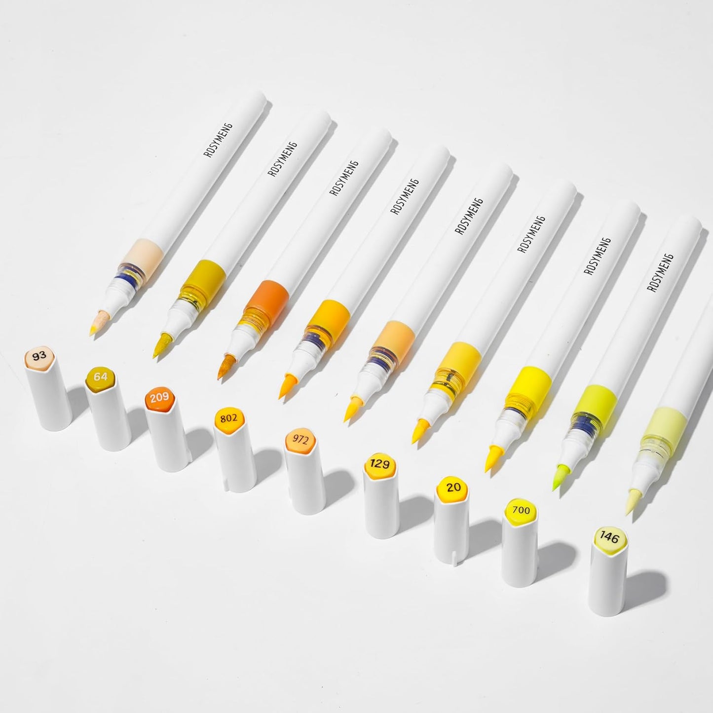 ROSYMENG 9 Color Acrylic Paint Pens,Quick-Drying Waterproof Acrylic Paint Markers, Soft Brush Tip Acrylic Markers for Canvas, Rock Painting, Wood, Stone, Glass, Ceramic, Fabric Painting, DIY Crafts