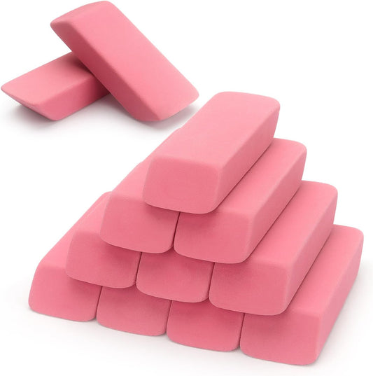 ZZTX 12 Pack Pink Erasers Pencil Erasers for Kids, Large Bulk Pink Eraser for School, Art Erasers for Drawing