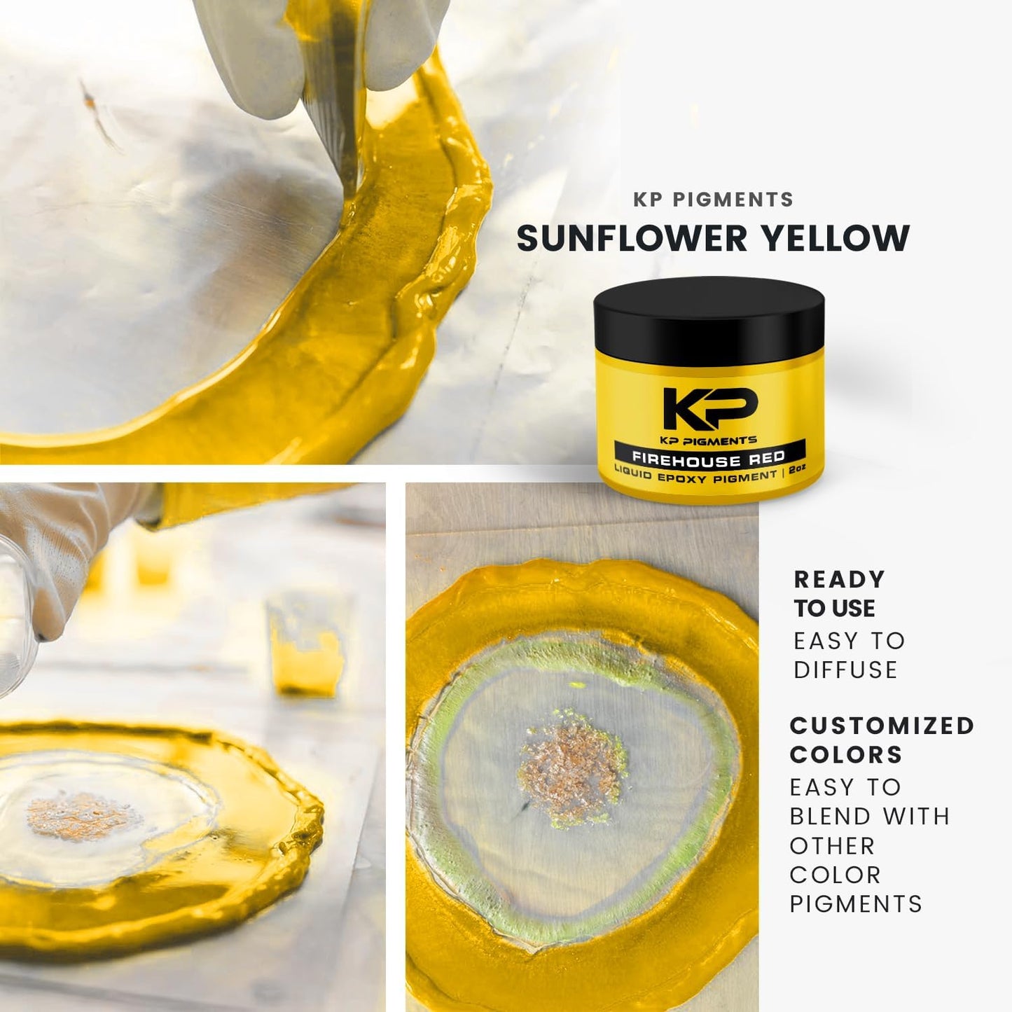Epoxy Pigment Paste for Epoxy Resin, Tint/Pigment Paste with Spoon for Arts and Crafts, Jewelry, Resin Woodworking and More! (Sunflower Yellow)