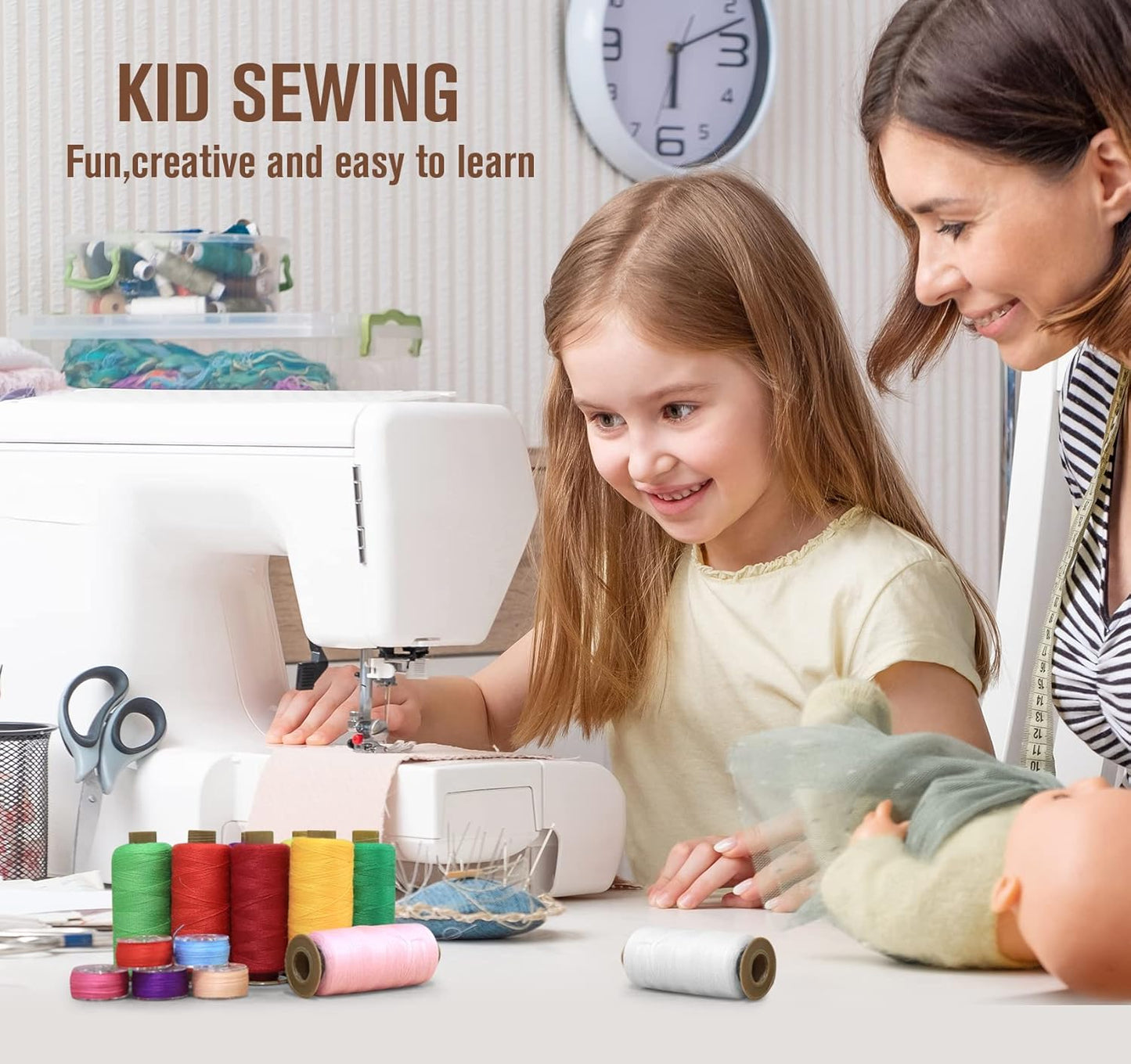 ilauke 95pcs Bobbins Sewing Thread Kit, 400 Yards Polyester Thread Assortment, Prewound Bobbins for Hand & Machine Sewing DIY & Home, 45 Colors