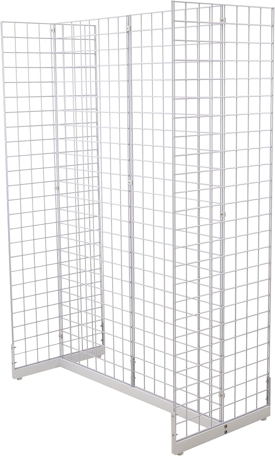 Gridwall Joining Clip Connectors for Grid Panels, Powder-Coated or Chrome Plated Steel (Quantity 10) (10, White)