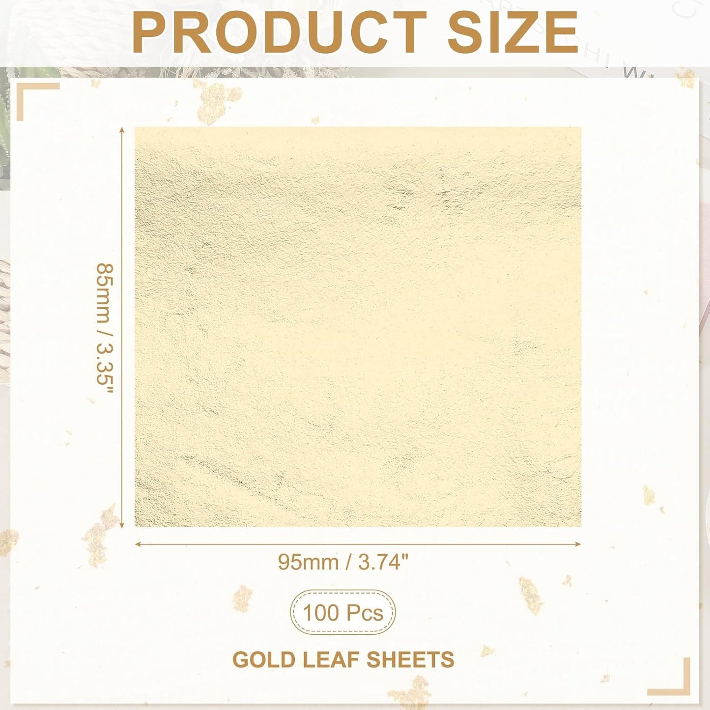 PATIKIL Gold Leaf Sheets for Art 3.7" x 3.4", 100 Pcs Gold Foil Sheet Metallic Leaf Papers for DIY Crafts Resin Furniture Nails Paintings Home Decoration, Champagne Silver