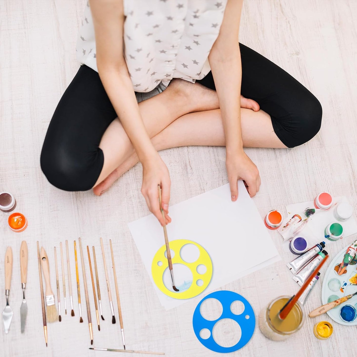 16 PCS Geometric Stencils Template for Kids Children Shapes Drawing Stencils Colorful Simple Drawing Art Painting Template for DIY Craft Toddlers Preschooler Learning Tool (Multicolor, 5.9x5.9 Inch)