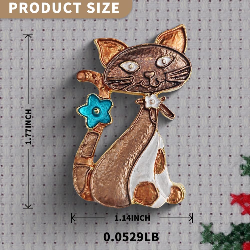 Needle Minder Magnet, Magnetic Needle Minder, Needle Minders Magnetic Cross Stitch Accessories, Magnetic Needle Holder, Life Tree, Butterfly, Cats, Owl, Heart (CAT)