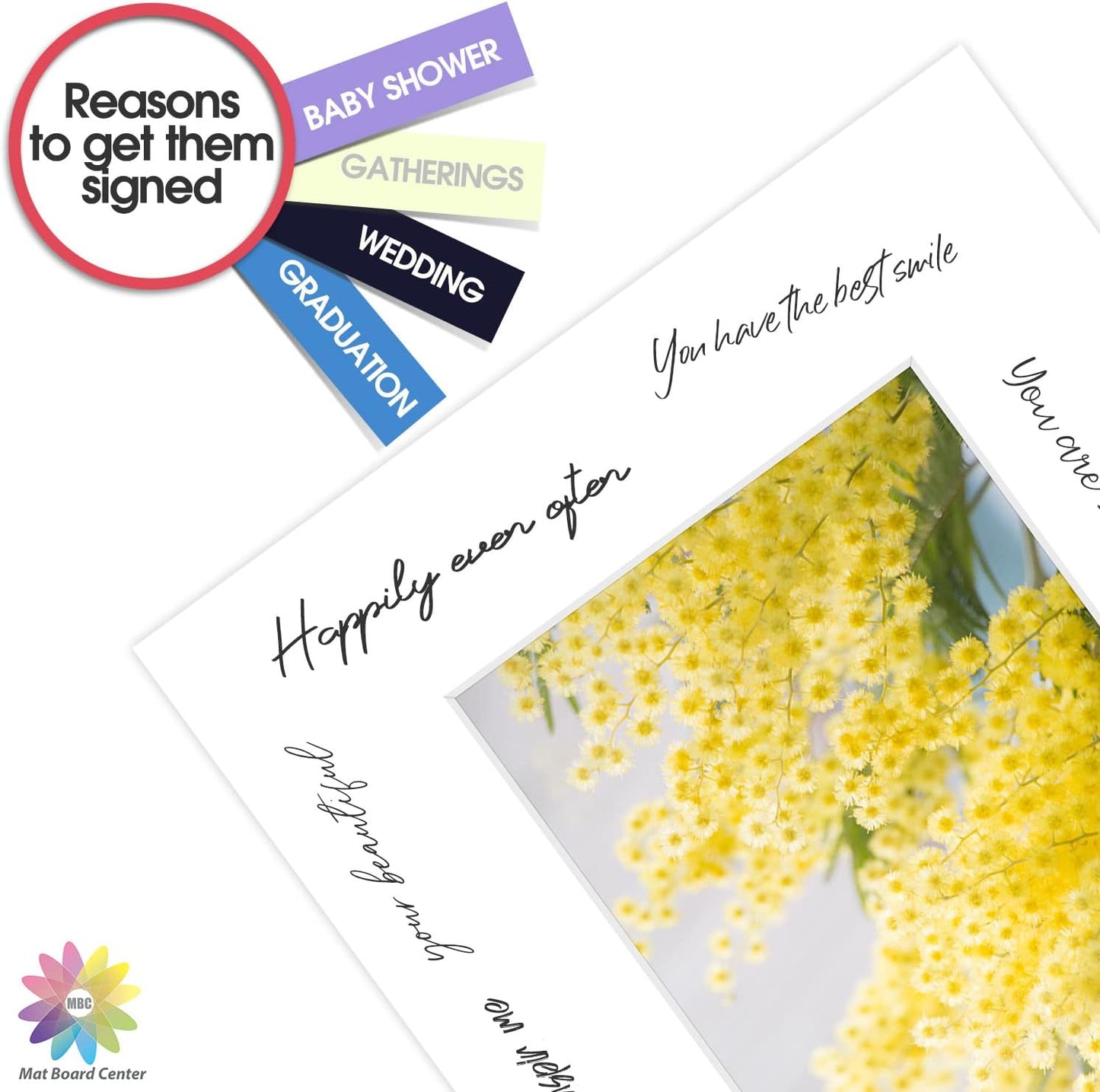 Mat Board Center, Pack of 10, 10x13 for 6x9 White Photo Picture Mats - Acid Free, 4-ply Thickness, White Core - for Pictures, Photos, Framing