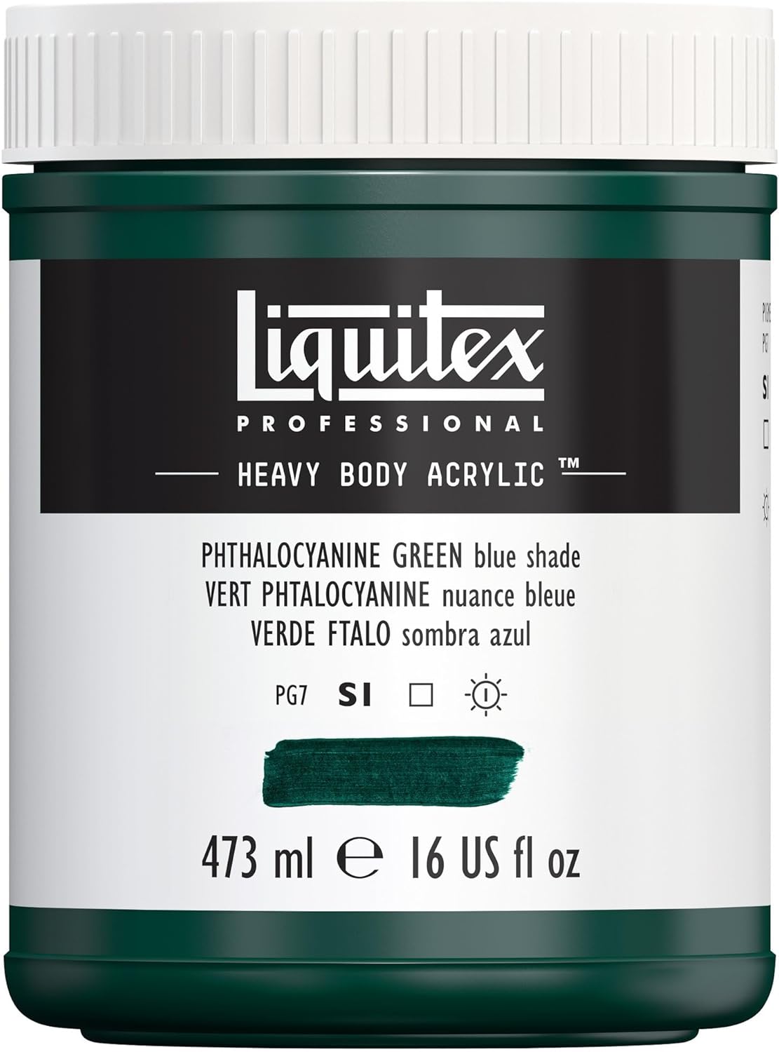 Liquitex Professional Heavy Body Acrylic Paint, 16-oz (473ml) Pot, Phthalocyanine Green (Blue Shade)