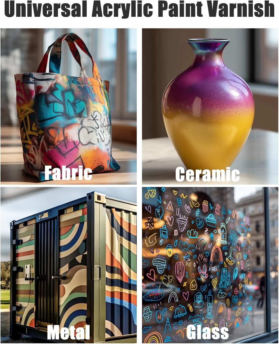 Acrylic Varnish Gloss 8.45 fl oz / 250 ml, Anti-Yellowing/Fading/Cracking Acrylic Paint Sealer, Waterproof, Stain & Moisture Resistant Coating, Brushable and Sprayable