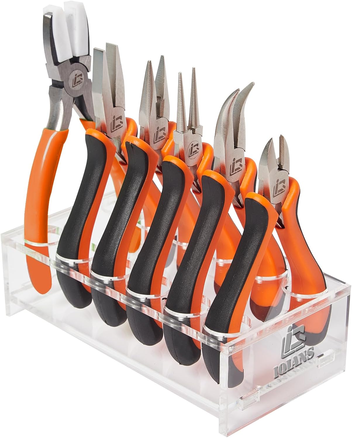 6PCS Jewelry Pliers Set with Acrylic Pallet, Needle Nose Pliers, Wire Cutters, Nylon Jaw Pliers etc. Jewelry Making Kit Tools for DIY Jewelry Repair, Wire Wrapping, Beading and Earring Crafts