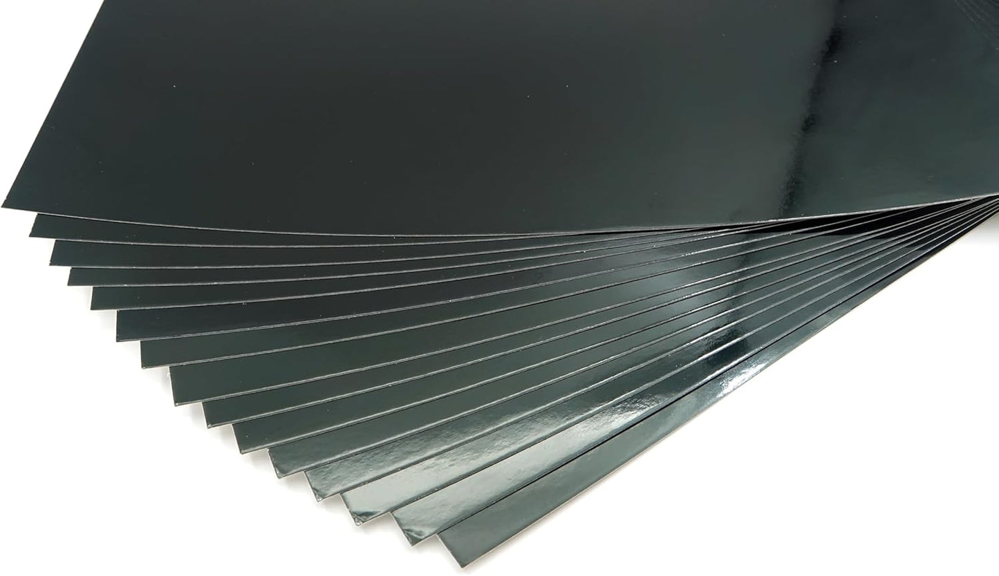 TGXRZX Metallic Black Cardstock Paper,Size 8 "x 11" (250gsm), 15PCS,Mirror Finish Gold Foil Board for Crafting, Invitations, and Decorations,Die Cut and Plotter,Card Making (Black)