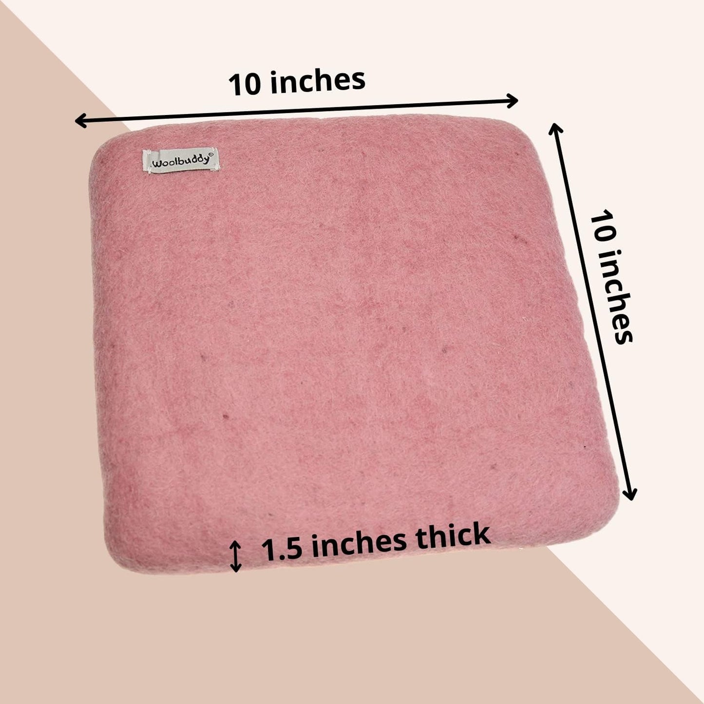 Woolbuddy Needle Felting Pad – Pink Wool Mat 10x10x1.5 – Foam Alternative Base for 3D, Wet, & Dry Felting Crafts