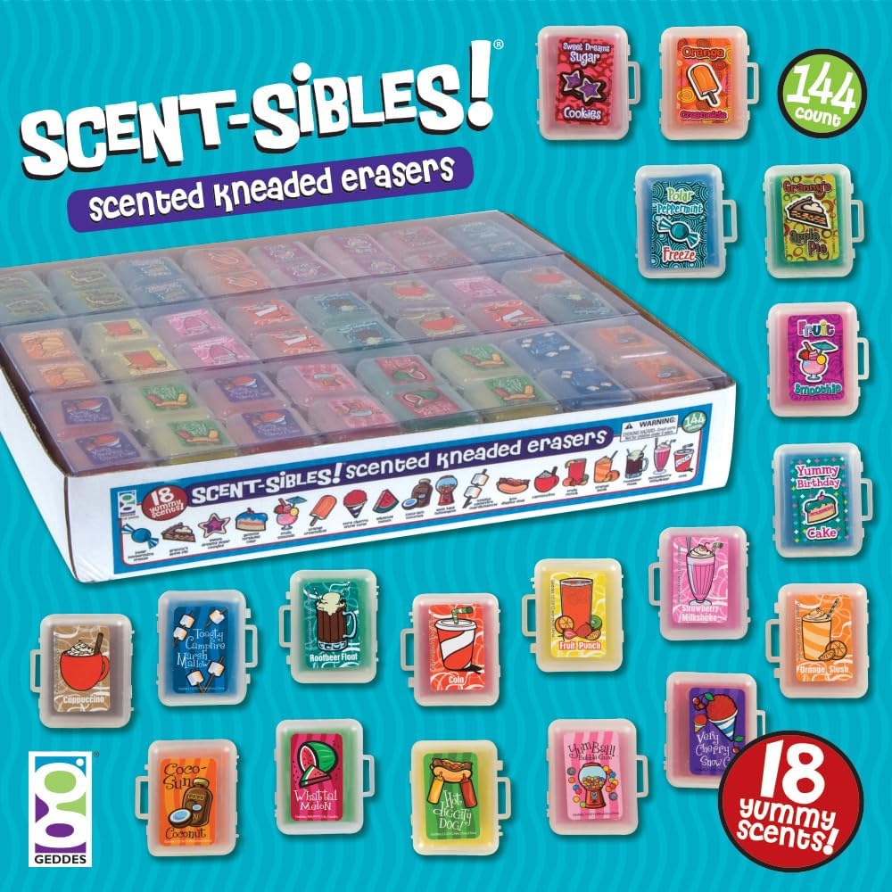 Raymond Geddes Scent-Sibles Scented Erasers For Kids (Pack of 144)