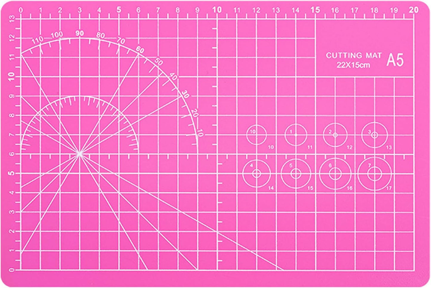 A5 Cutting Mat, Self Healing Sewing Mat, Craft Mat Double Sided 3-Ply Craft Cutting Board for Sewing Crafts Leather Fabric Scrapbooking Project Art Supplies, 8.6“ x 5.9”, Pink