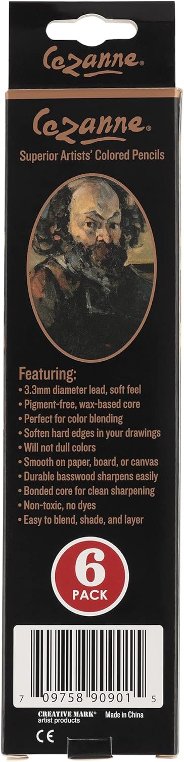 Creative Mark Cezanne Premium Colorless Blender Pencil 6 Pack - Highly-Pigmented Drawing Pencils - Coloring Pencils for Drawing, Blending, Coloring, and More