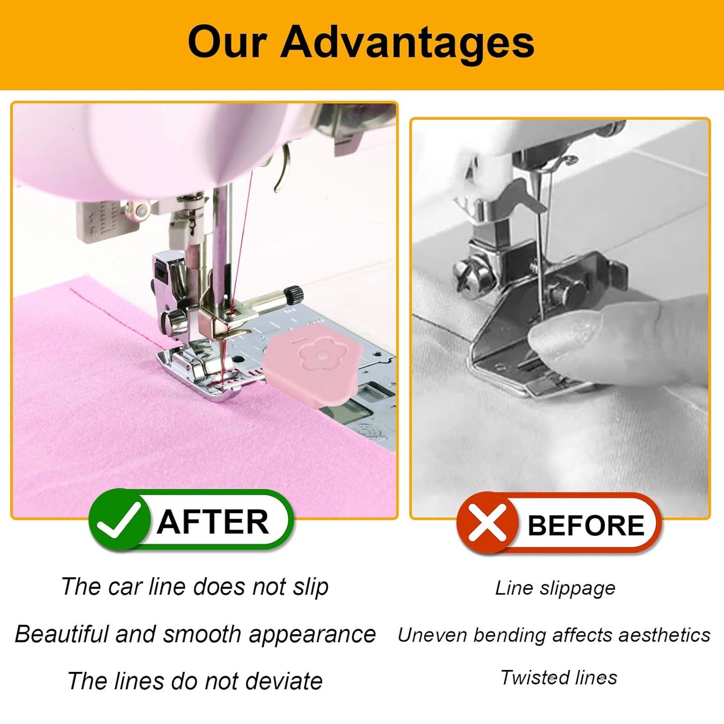 Utoolmart 3Pcs Magnetic Seam Guide for Sewing Machine, Multifunctional Polygonal Hemmer Guide with Scale, Magnet Hem Guide for Sewing Machine, Universal Sewing Accessories and Supplies (3colors)