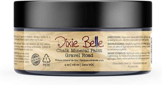 Dixie Belle Paint Company Chalk Finish Furniture Paint - Gravel Road (4oz) - Matte Warm Gray Chic Chalk Mineral DIY Furniture Paint