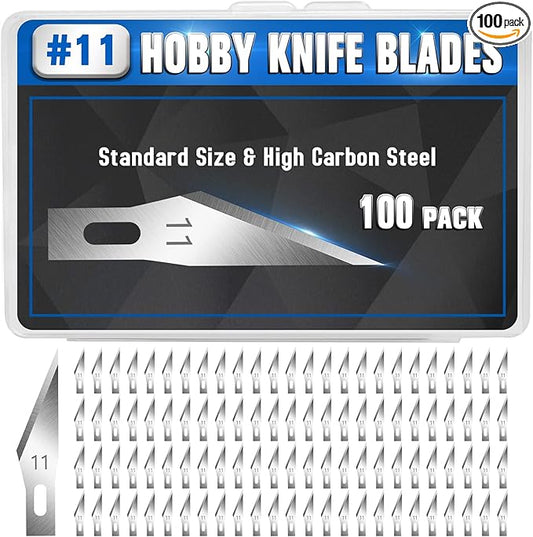 DIYSELF 100 PCS Exacto Knife Blades, SK5 Carbon Steel #11 Exacto Blades Refill Craft Art Knife Replacement Blade with Storage Case for Craft, Hobby, Scrapbooking, Stencil