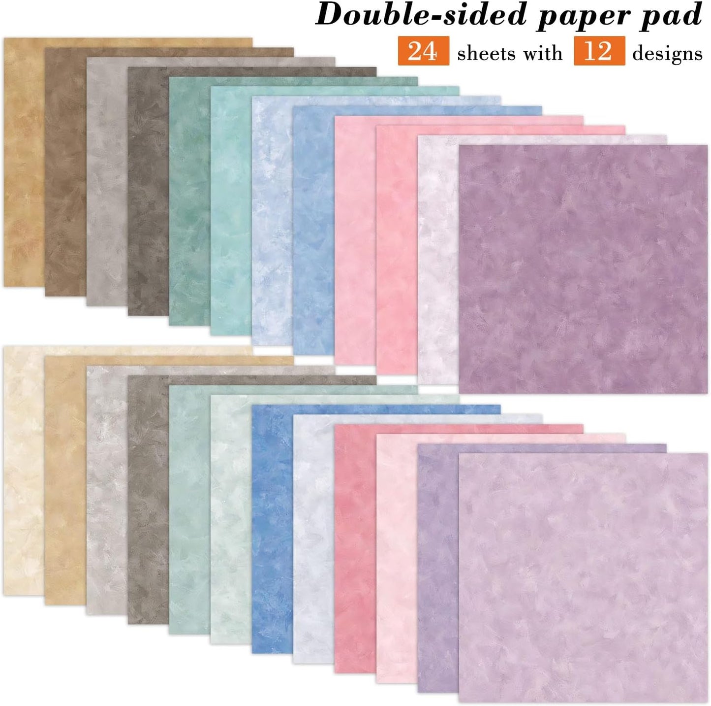 6 Inch Macaron Color Scrapbooking Paper Pad - 24 Sheets Double Sided Aesthetic Design for Card Making Photos Album Journals Material Decorative Collage Origami DIY Crafts Gifts Wrapping