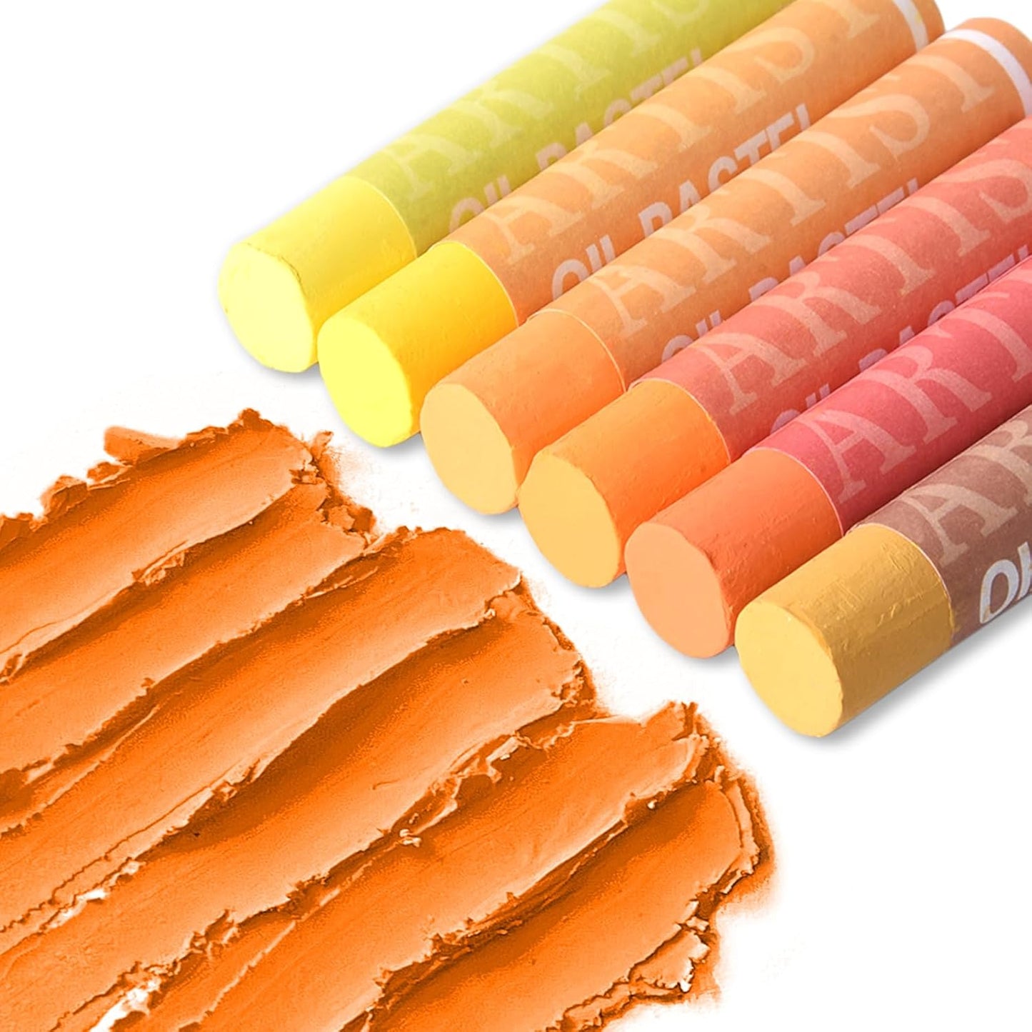 qianshan Soft Oil Pastels Set of 12 Colors,Non Toxic,Soft Texture Vibrant and Creamy Oil Crayons Pastels Art Supplies For Professional Artists Beginners Drawing.Orange&Green