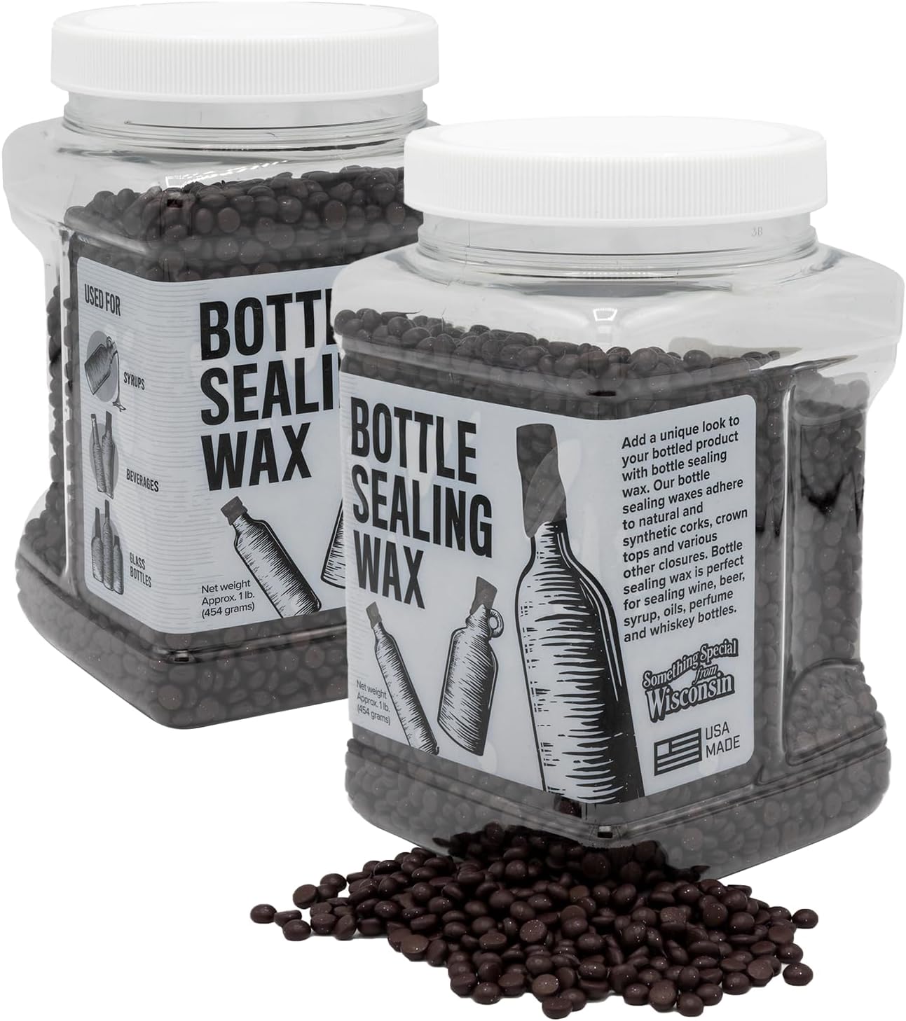 Blended Waxes, Inc. Bottle Sealing Wax, Pastille Wax Seal Beads For Wine, Beer, and Liquor Bottle Sealing, Seals Between 25-30 Bottles, 1 lb, Purple Metallic