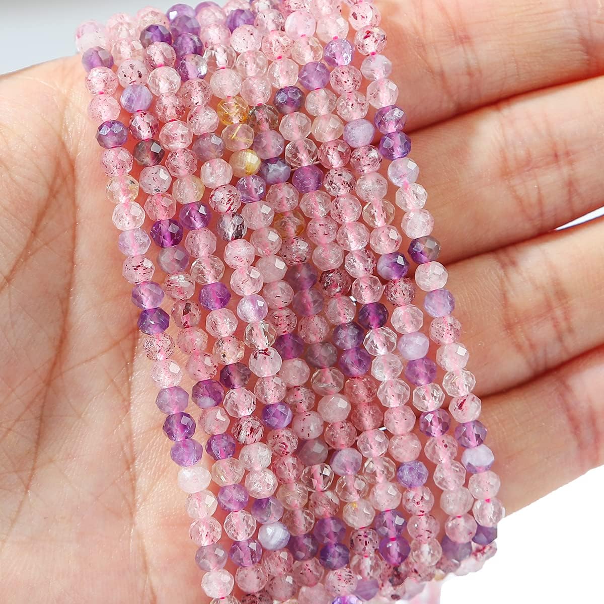 Natural Fluorite Beads 4x2mm 120pcs Faceted Rondelle Loose Semi Gemstone Beads for Jewelry Making Design