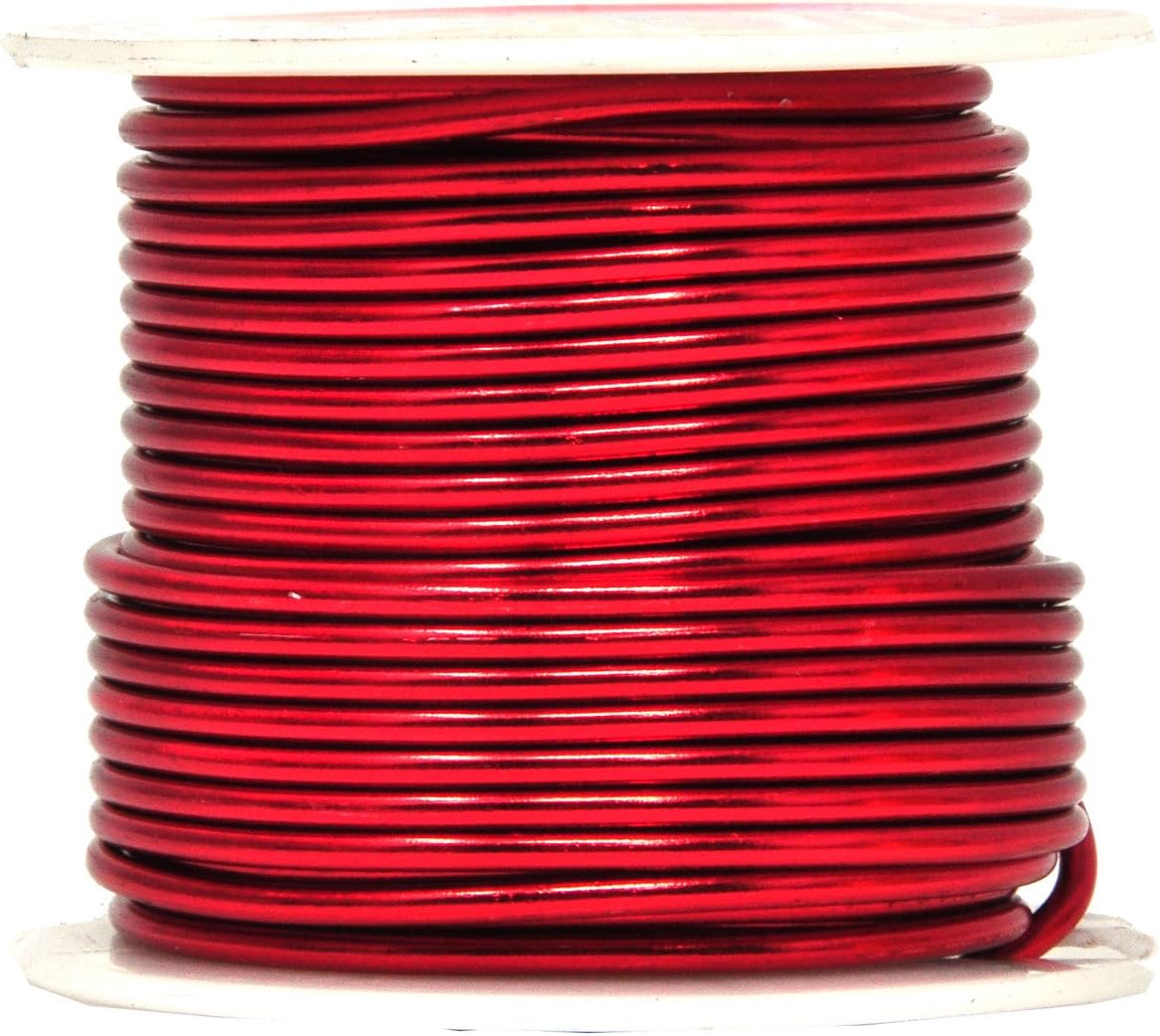 Mandala Crafts 12 Gauge Anodized Aluminum Craft Wire for Jewelry Making - 276 FT Colored Flexible Silver Black Gold Purple Red Kelly Green Wire - Bendable for Bonsai Armature Crafting Sculpting