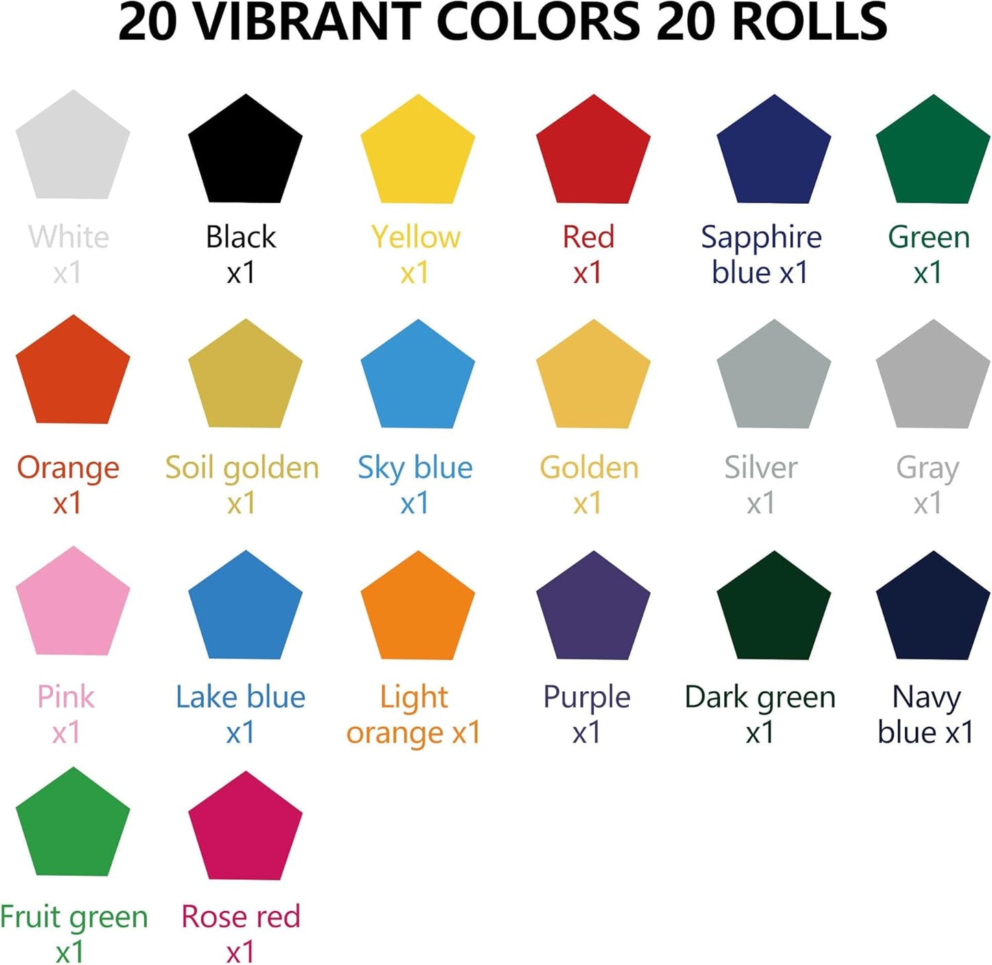 FUNKAKA Heat Transfer HTV Vinyl Bundle, 20 Rolls 12" x 3ft Iron On Vinyl for T-Shirt 20 Assorted Colors Glossy Adhesive HTV Vinyl for All Cutter Machines Easy to Cut