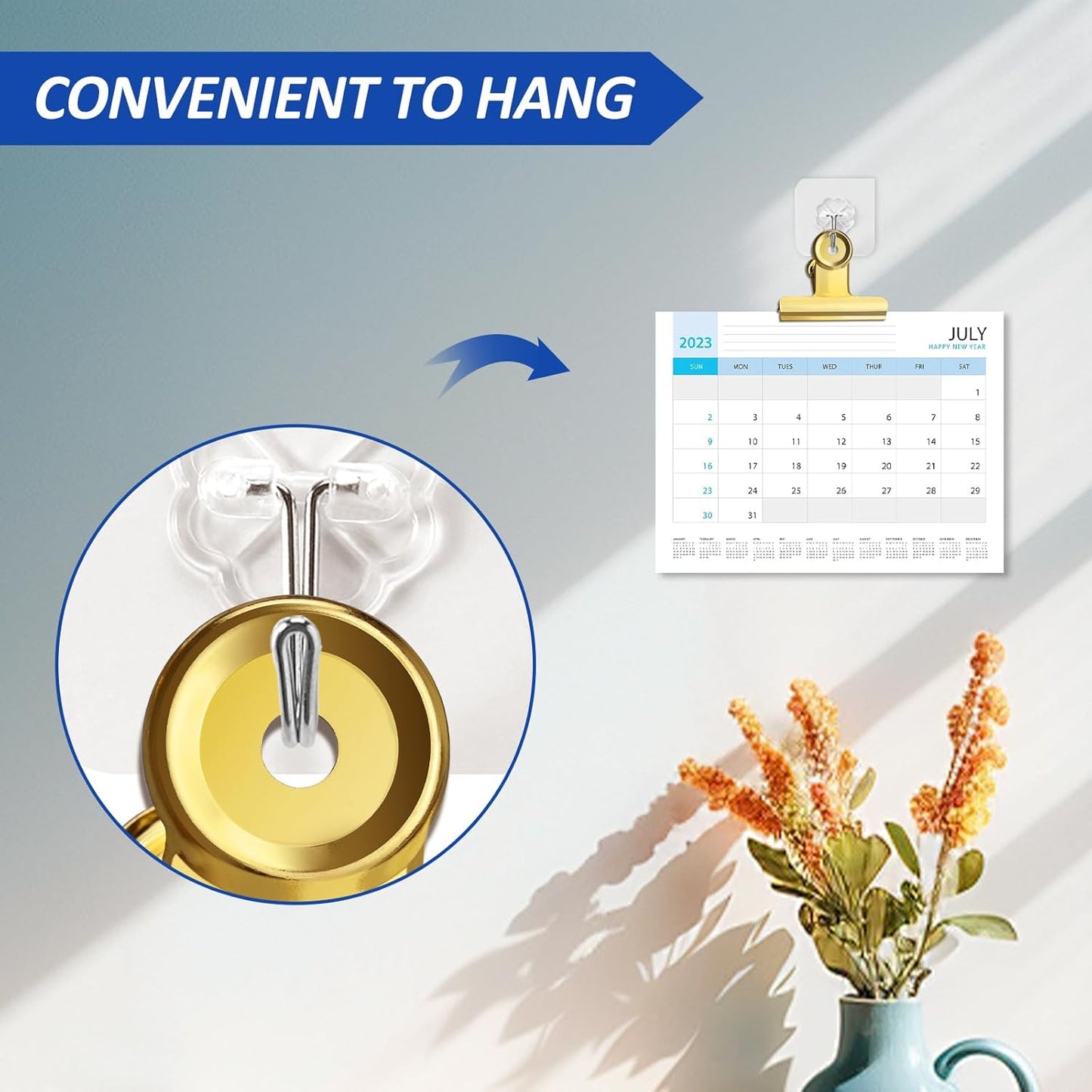 20 Pack Large Metal Hinge Clips 2 Inches Bull Hinge Paper Clips Gold Bulldog Clips for Crafts, Photo, Drawing, Food Bags at Home, Office, School, Shop, Gold, 51mm