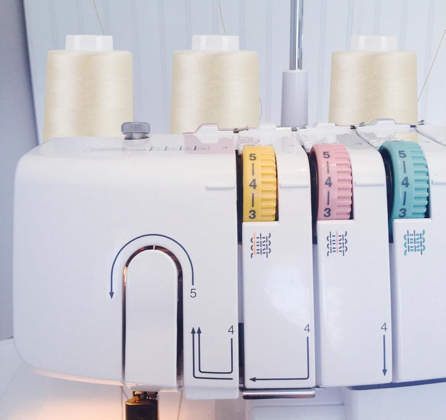 4 Pack Light Beige Thread of 3000 Yards Each, All Purpose Polyester Thread for Sewing, Overlock, Quilting, Piecing