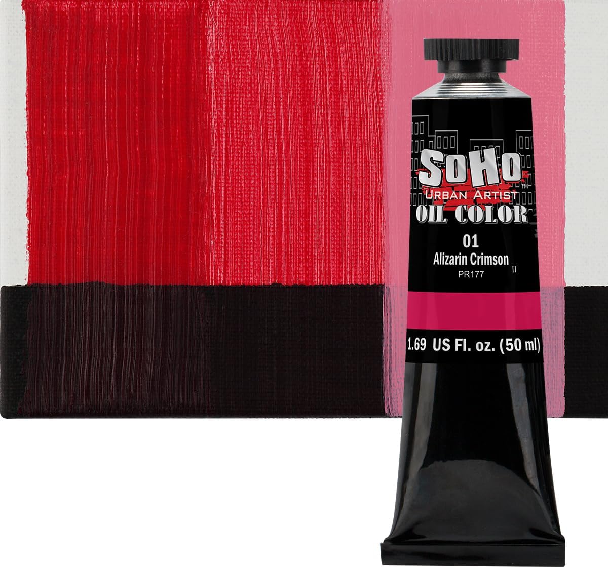 Soho Urban Artist Oil Paint - Alizarin Crimson, 50 ml Tube - Best Valued Oil Colors for Painting, Excellent Pigment Load
