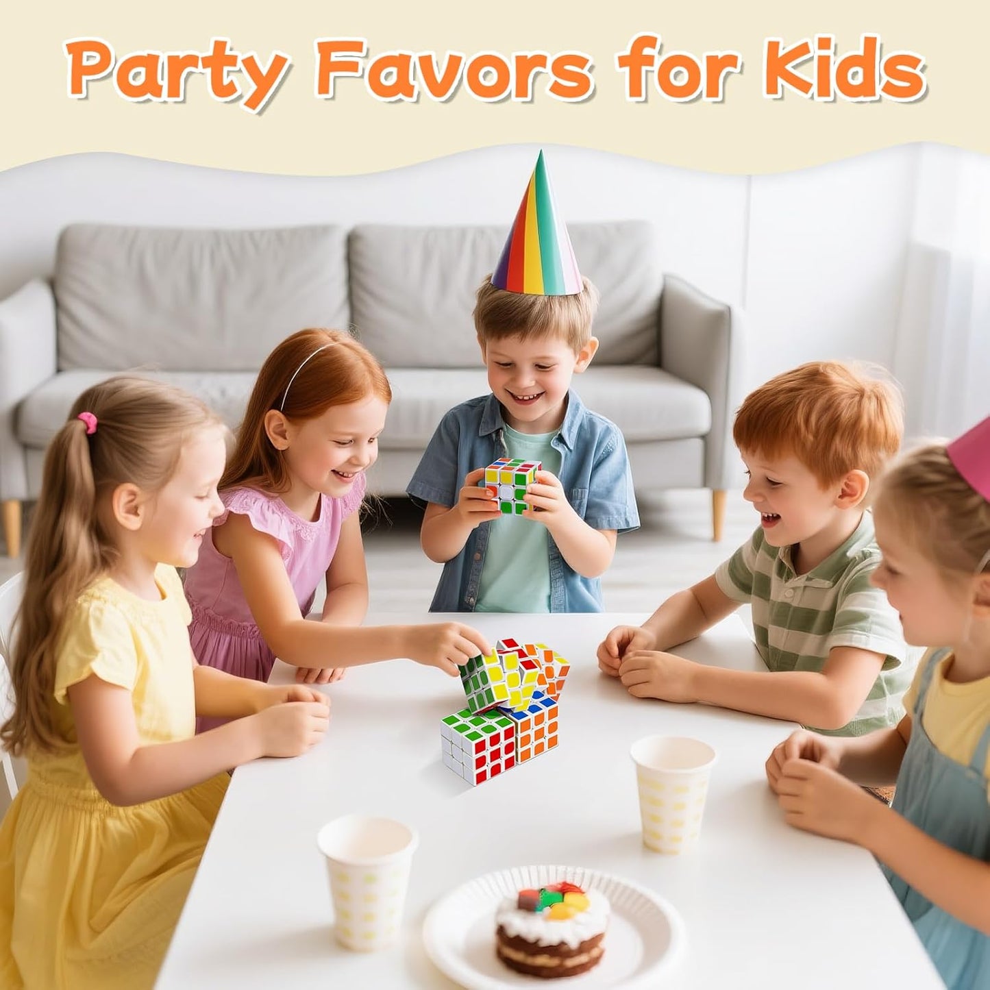 24 Pack Mini Puzzle Cubes Party Favors for Kids, 3x3 Mini Magic Cube Puzzle Prize Set for Kids School Rewards, 1.18inch Bulk Small Toys for Party, Birthday, Christmas Stocking