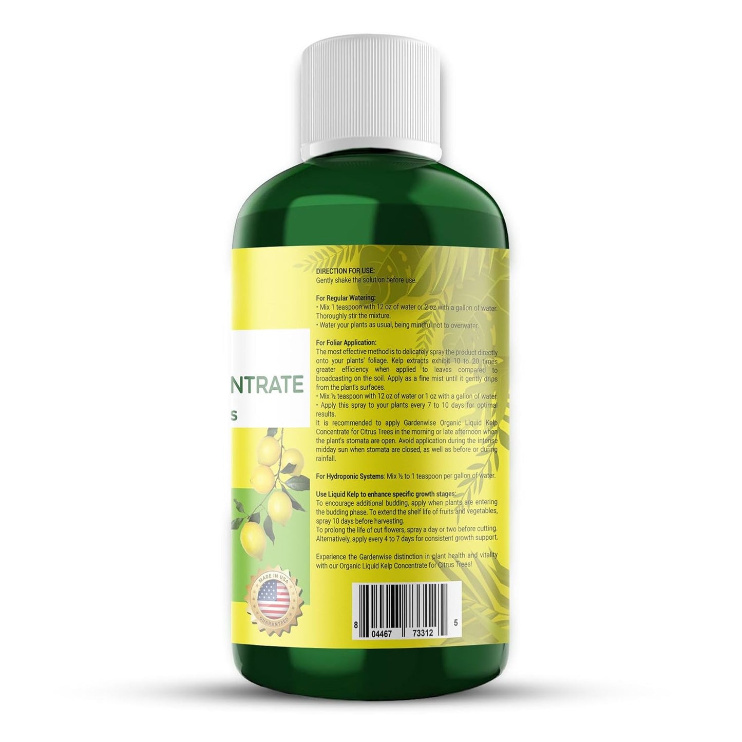 Organic Premium Kelp Seaweed Fertilizer: All-in-One Citrus Tree Fertilizer for Meyer Lemon, Lime, and Other Fruiting Trees - Liquid Plant Food for Potted & Outdoor Citrus Trees (8 OZ)