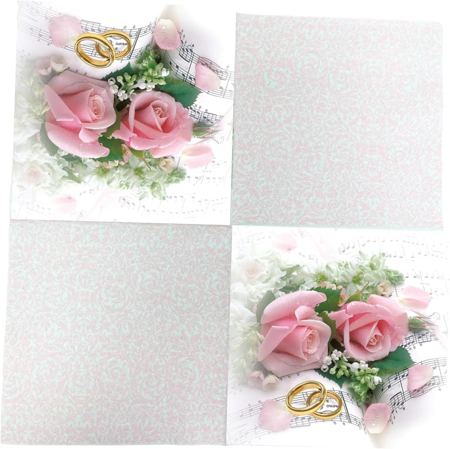 20-ct 13x13 Flowers Paper Luncheon Decoupage Napkins, 3-Ply Servilletas Printed Flower Bouquet Roses Wedding Napkin for Art, Dinner and Party, Disposable Napkins Decor
