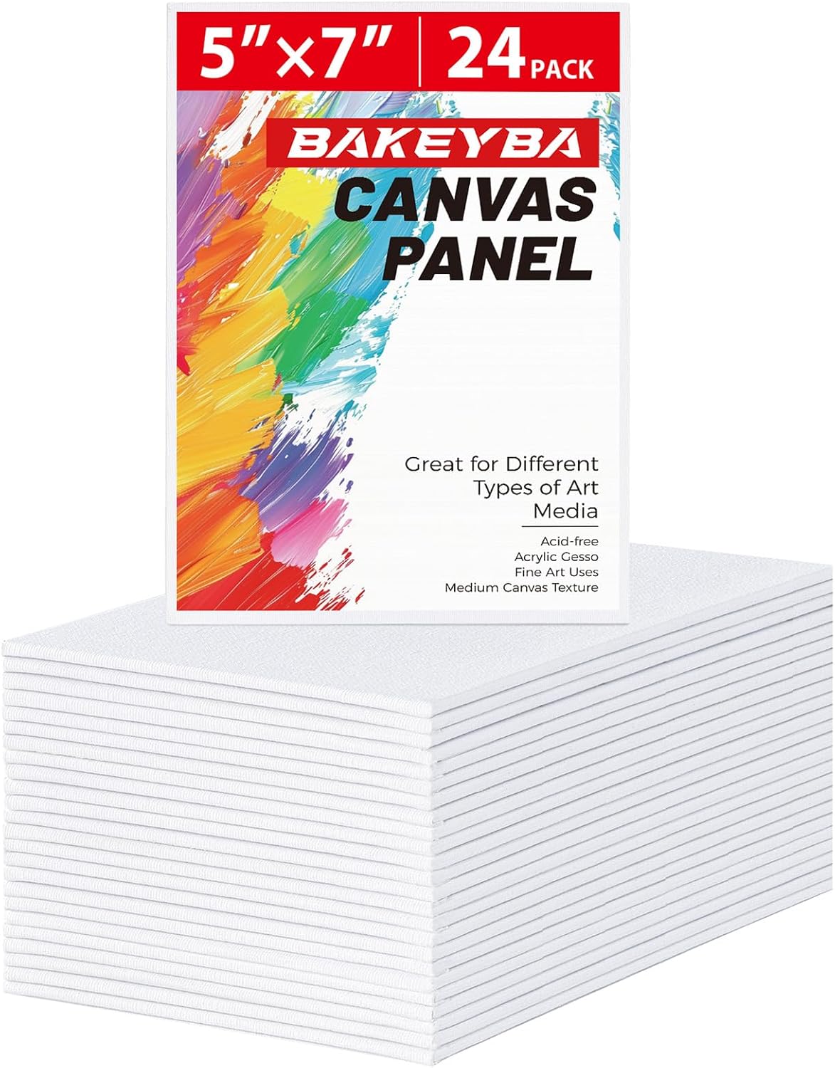 Canvas Boards for Painting 24 Pack, 5x7 Inch Small Canvas for Kids, Mini Canvas Panels for Painting 100% Cotton White Blank Canvases for Acrylics Oil Watercolor Paint