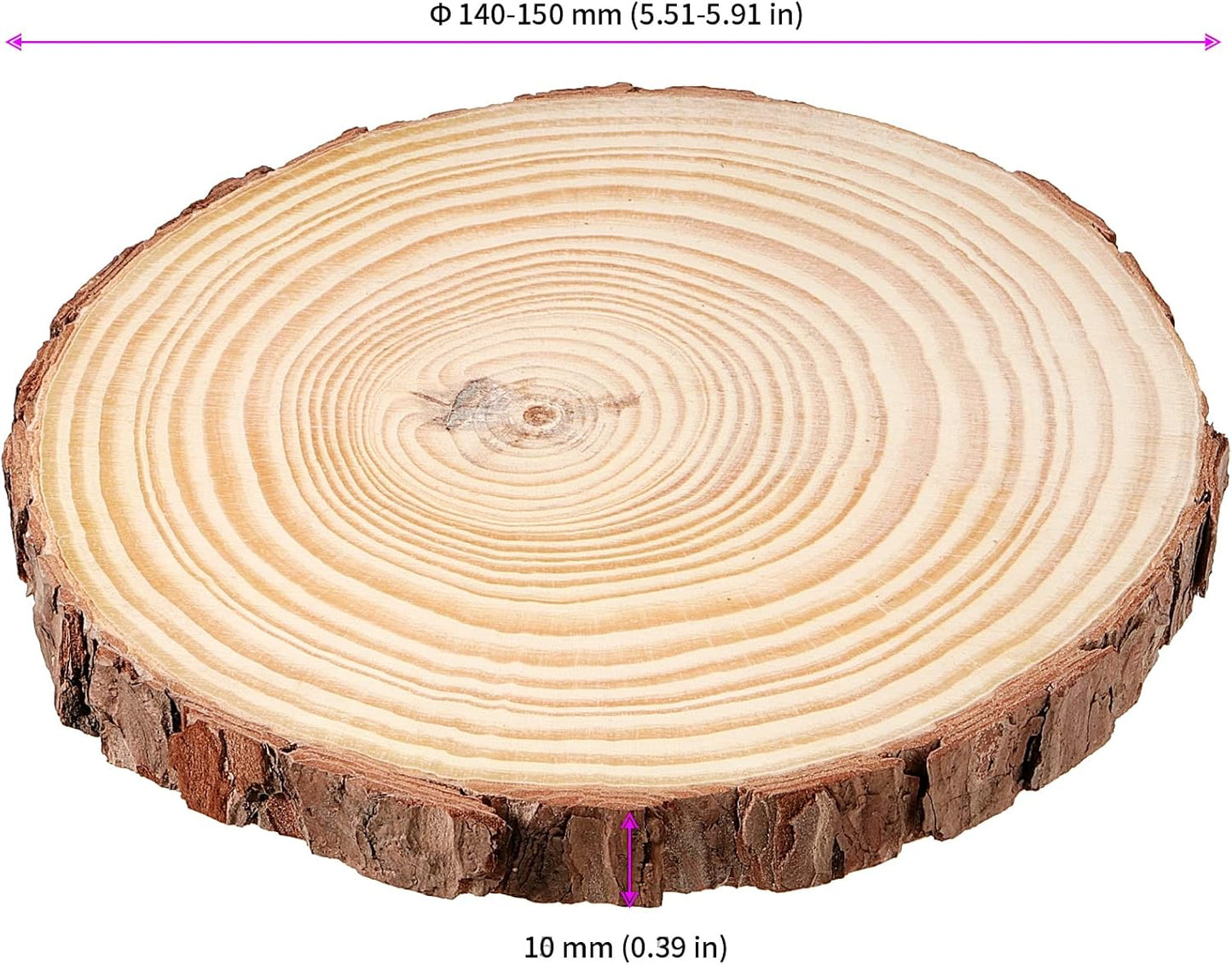 JEUIHAU 12 PCS 5.5-5.9 Inches Natural Unfinished Wood Slices, Round Wooden Tree Bark Discs, Wooden Circles for DIY Crafts, Christmas, Rustic Wedding Ornaments