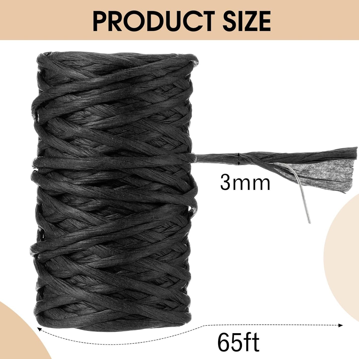 Syhood 65 Feet Floral Wire Rustic Vine Bind Wire for Craft Wrapping Flower Bouquets (Black,1 Roll)