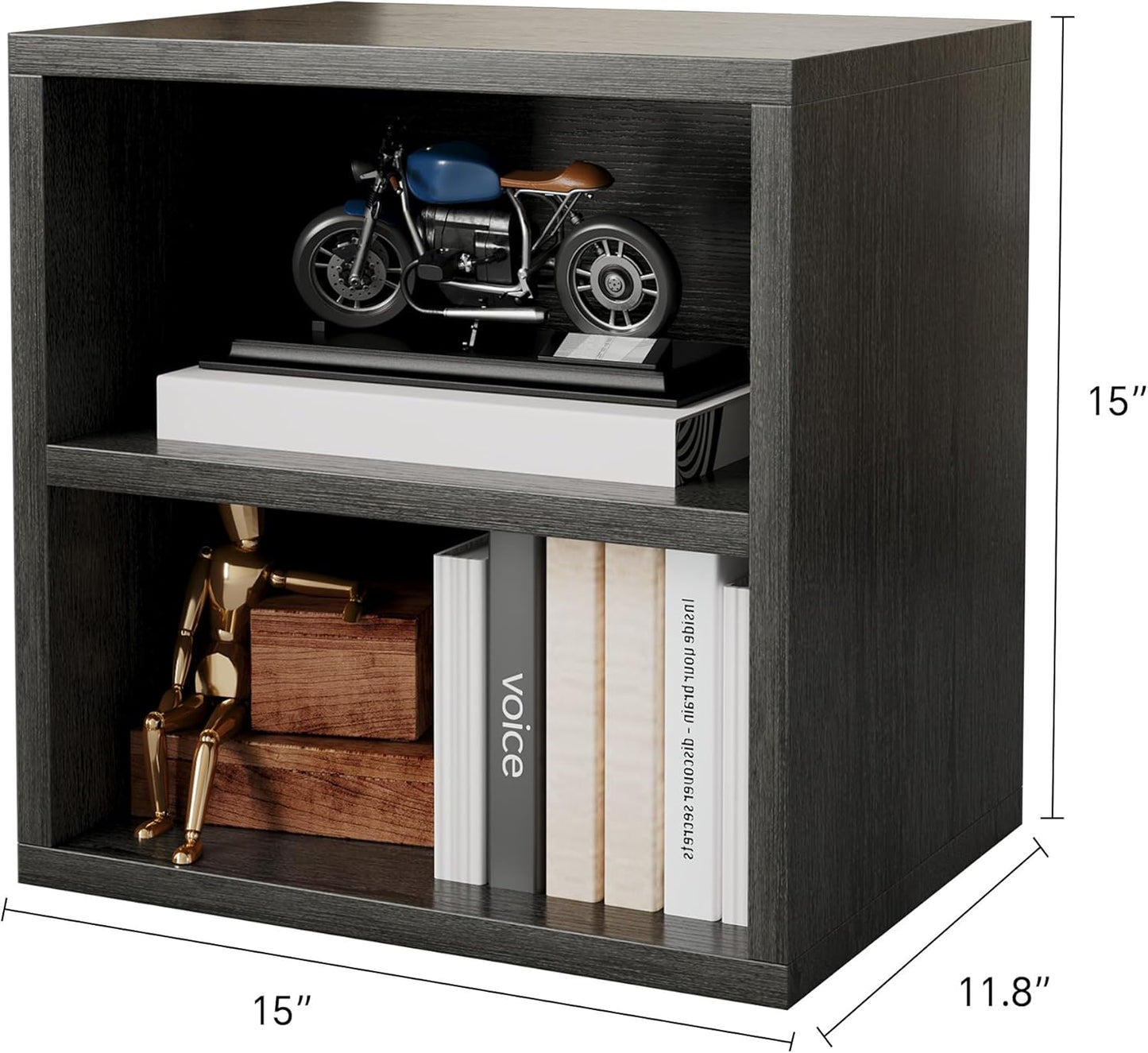 FUSUNBAO Magic DIY Cube Storage Organizer Stackable Cubes for Home Books Clothes Toy-Modular Cubby Storage System-Office Cubical-Bookcase Closet (French Oak,1 Layer Cube)