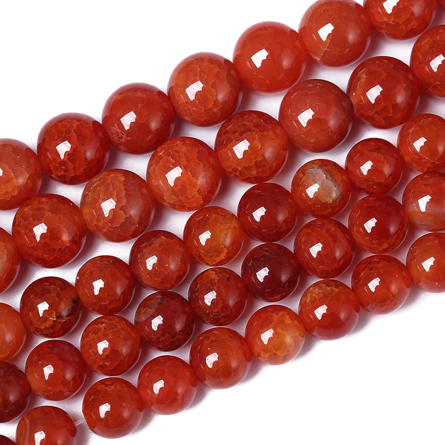 8mm 45pcs Natural Red Dragon Vein Agate Stone Beads for Jewelry Making Energy Healing Round Beads DIY Bracelet Necklace Accessories 15" (8mm, Red Dragon Vein Agate)