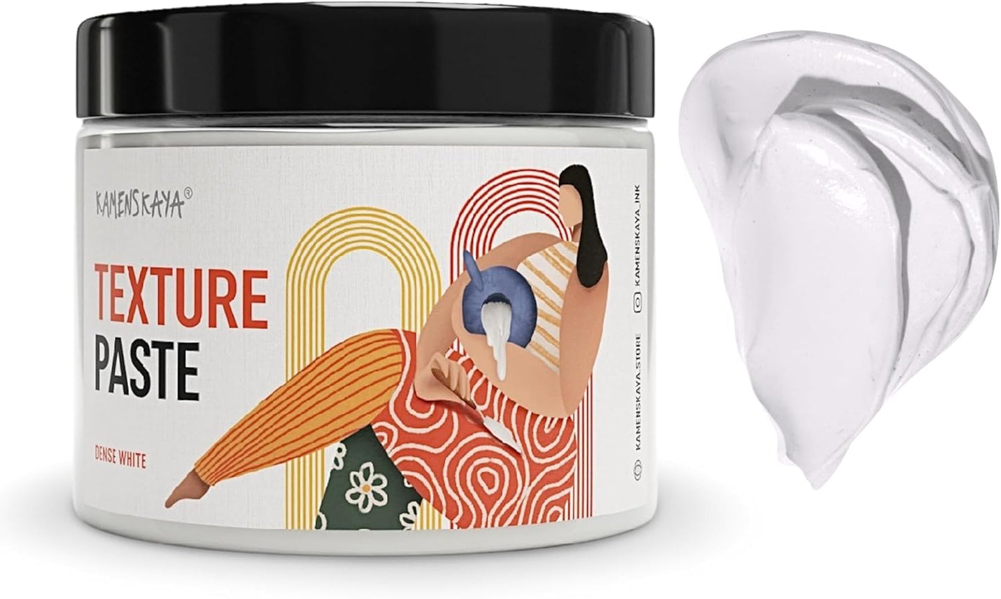 KAMENSKAYA Texture Paste - Modeling Paste Acrylic Medium - Dense White, 16.9 fl oz (500 ml)