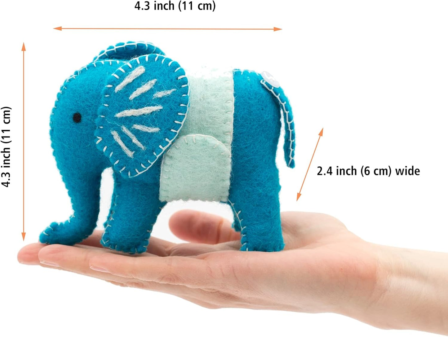 Glaciart One Sewing Pin Cushion Elephant | Large Size w/Sleeve for Craft Supplies & Pocket for Scissors | Also for Quilting Needles, Sewing Machine Needles, Safety and T Pins
