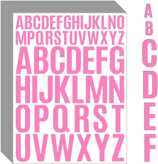 Bemeol Letter Stickers 1560 Pieces 30 Sheets Stick on Vinyl Letters Capital Alphabet Sticker Letter for Craft Bulletin Boards Classroom Home Business Decor(Pink,1 Inch,2 Inch)