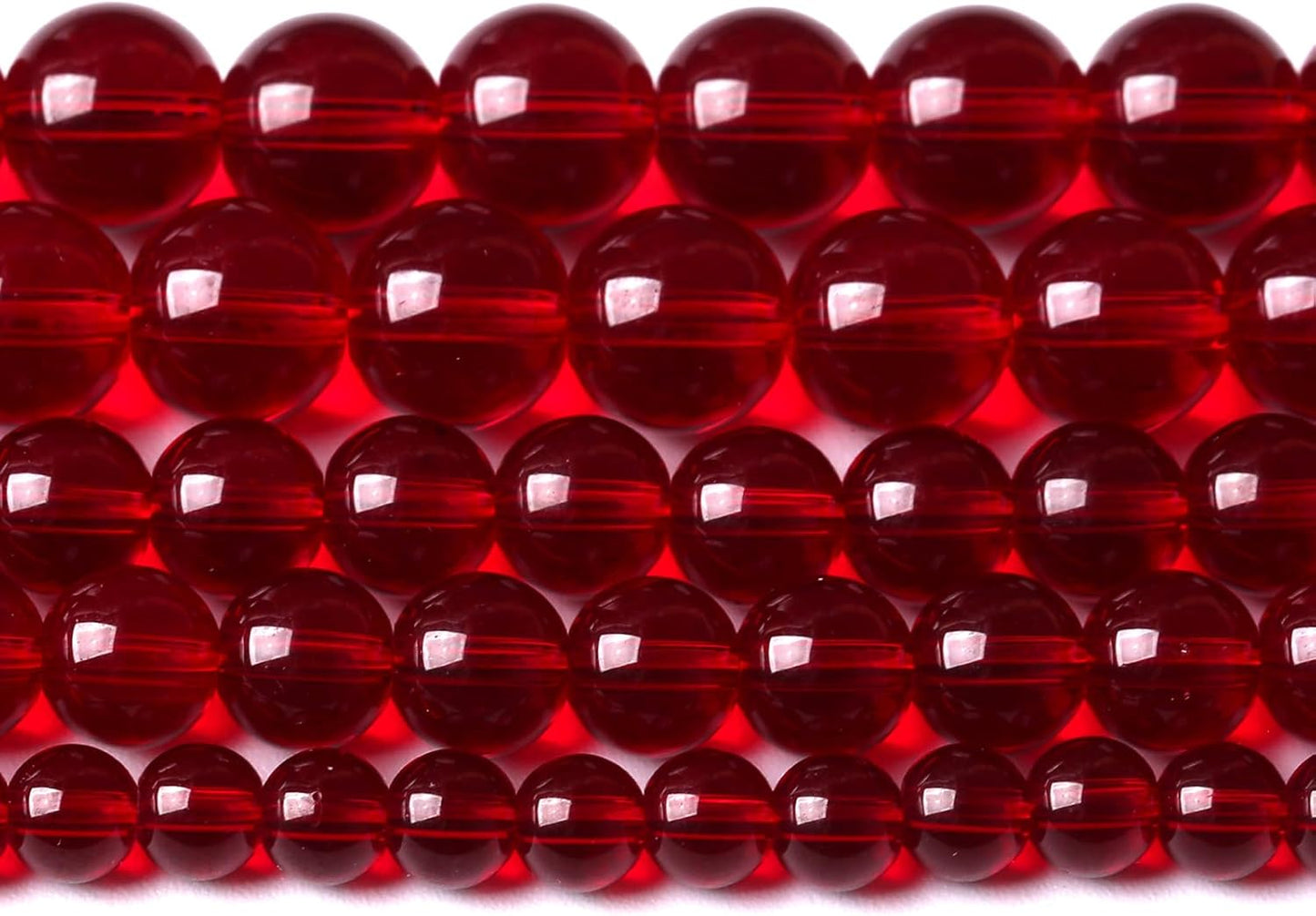 12mm Garnet Red Glass Crystal Beads Smooth Round Stone Beads with Energy Power for DIY Jewlery Bracelets Making 32pcs 1 Strands 15"