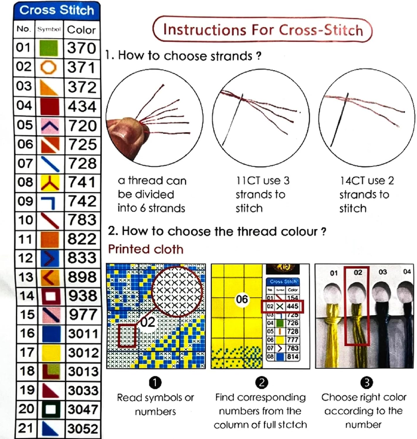 Joyhoor Stamped Cross Stitch Kits for Beginners, Needlepoint Kits for Adults, 11CT Counted Embroidery Kits-Colorful Dandelion 18x18 inchs