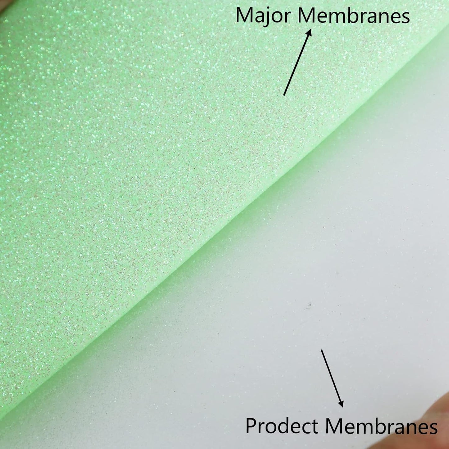 FUNKAKA Glitter Fluorescent Light Green HTV Heat Transfer Vinyl Rolls, 12" x 8ft PU Iron on Vinyl for T-Shirts Glitter HTV Vinyl for All Cutter Machines Easy to Cut & Weed for DIY Design