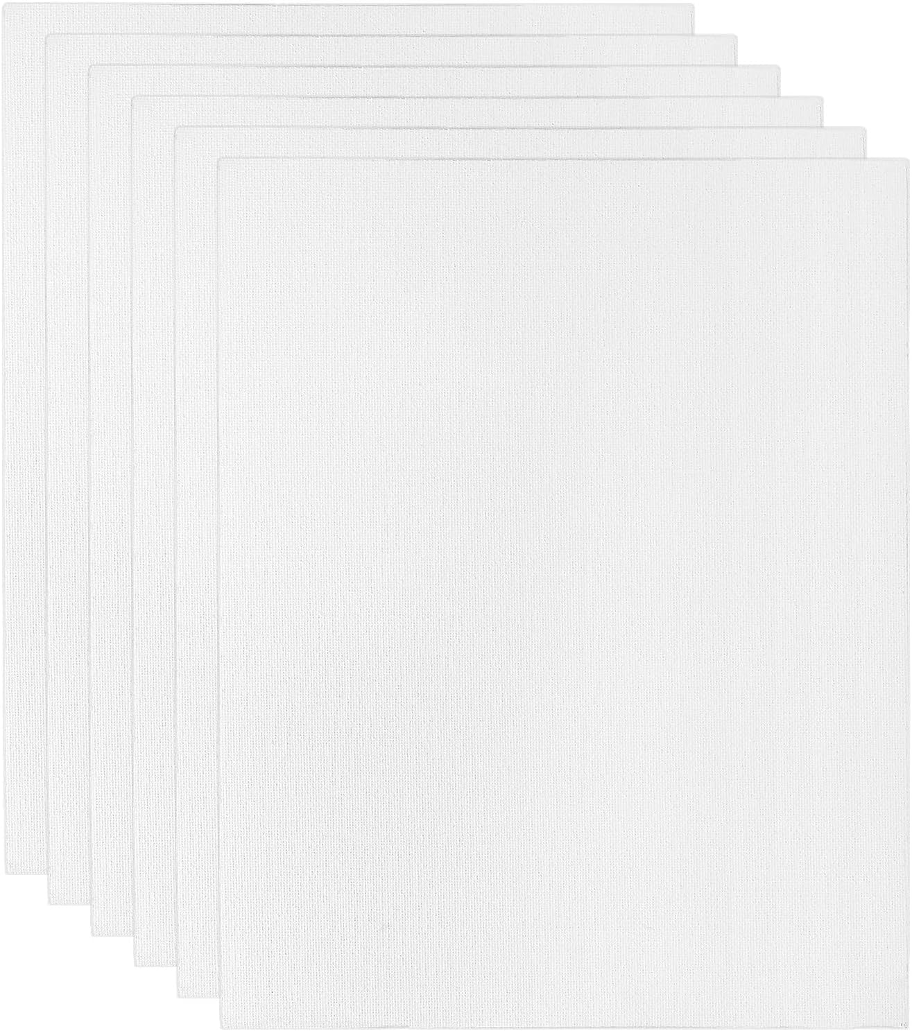 PATIKIL 8x12 Canvas Boards for Painting, 6 Pack 100% Cotton Square Triple Primed Stretched Blank Art Canvas Panel Bulk Thin for Acrylic, Oil, Tempera Paints, White