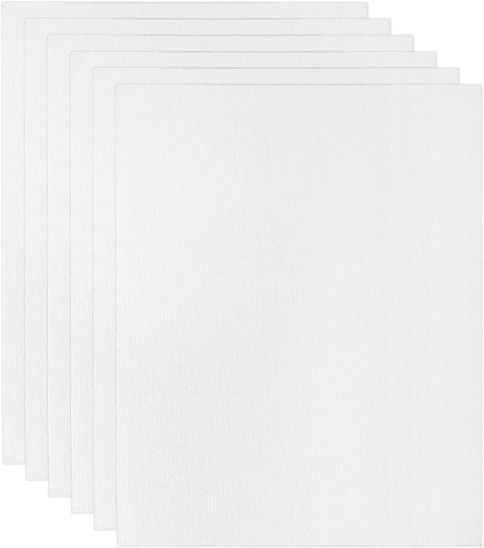 PATIKIL 8x12 Canvas Boards for Painting, 6 Pack 100% Cotton Square Triple Primed Stretched Blank Art Canvas Panel Bulk Thin for Acrylic, Oil, Tempera Paints, White