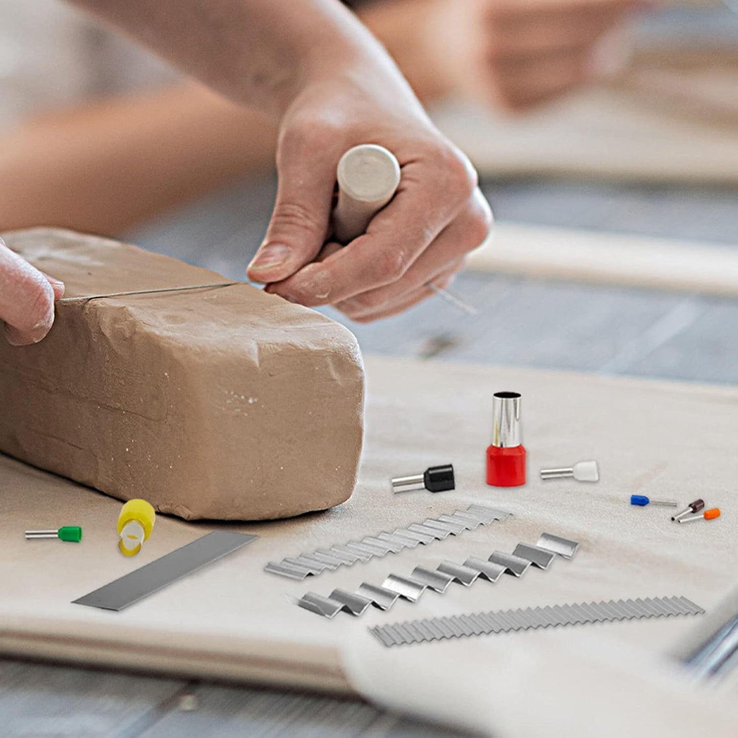 45 Pieces Flexible Polymer Clay Cutter Blade Slicer Cutting Slicing Tools for DIY Crafts Shaping Sculpting